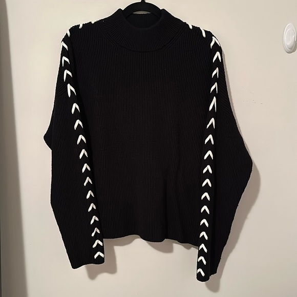 Tahari Sweaters - Tahari Sweater with Lace-up Detailing